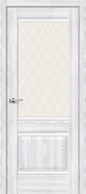 Межкомнатная дверь BRAVO Прима-3 Riviera Ice Экошпон стекло White Сrystal