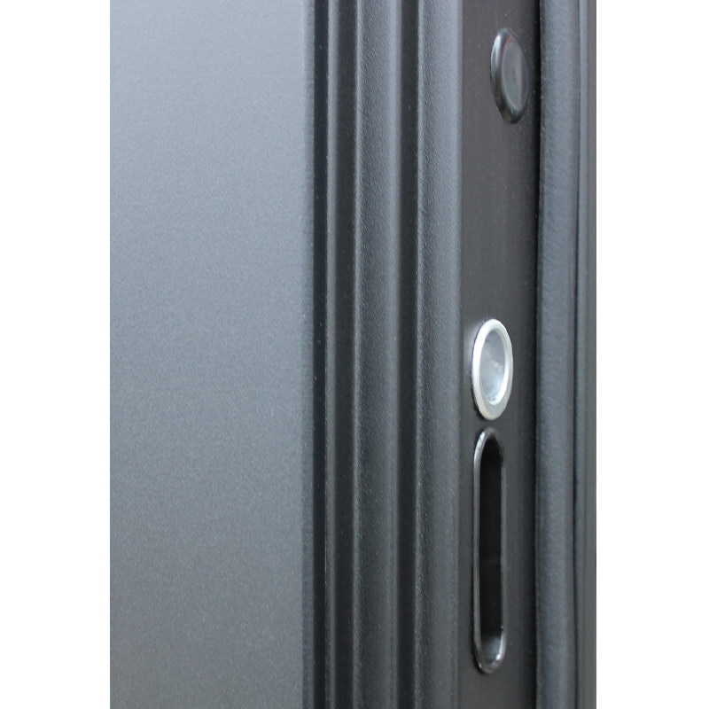 Входная дверь АСД "Velvet" с зеркалом (биометрический замок Smart lock Y23) Муар черный/Капучино