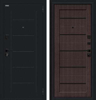 Входная дверь BRAVO Борн/SBlack Букле черное/Wenge Melinga